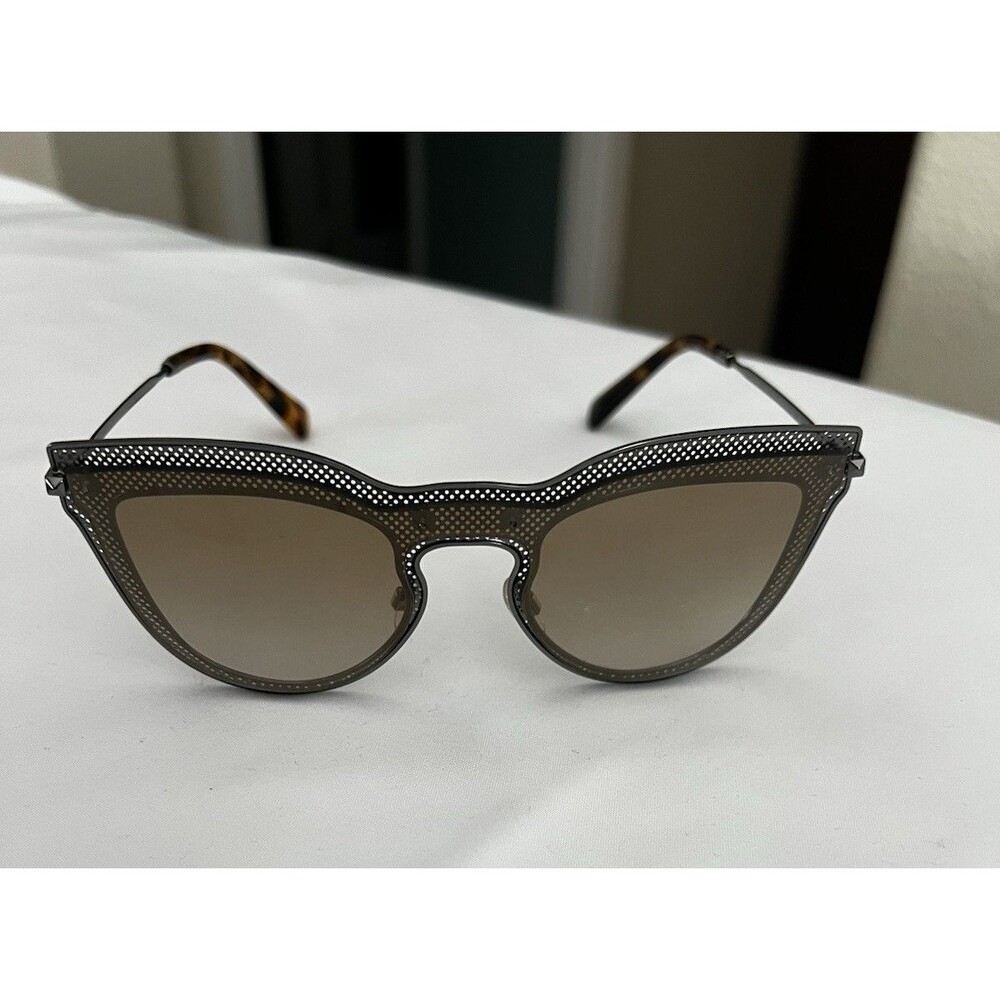 VALENTINO VA GUNMETAL BROWN CAT EYE AUTHENTIC SUNGLASSES ITALY